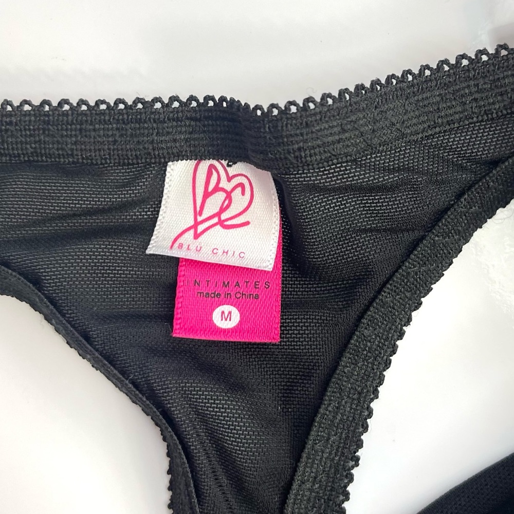 Blu Chic Intimates Lace Thong Panties M Medium - Picture 3 of 5
